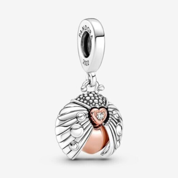Pandora Club 2022 Ladybird & Heart Dangle Charm - Picture 1 of 5